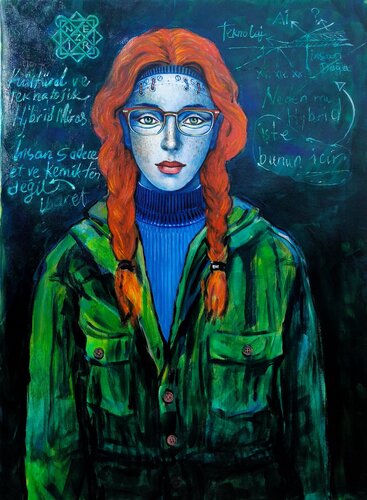 Jeune femme aux cheveux rouges by Nezir Korkmaz, 회화 for Sale on Singulart