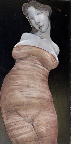 Femme robe semi transparente par Jean-Pierre Ceytaire, Peinture en vente sur Singulart
