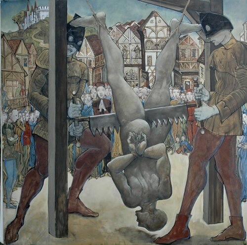 coupé en 2 (provisoire) Huile sur toile tendue sur Chassis par Jean-Pierre Ceytaire, Autres supports en vente sur Singulart