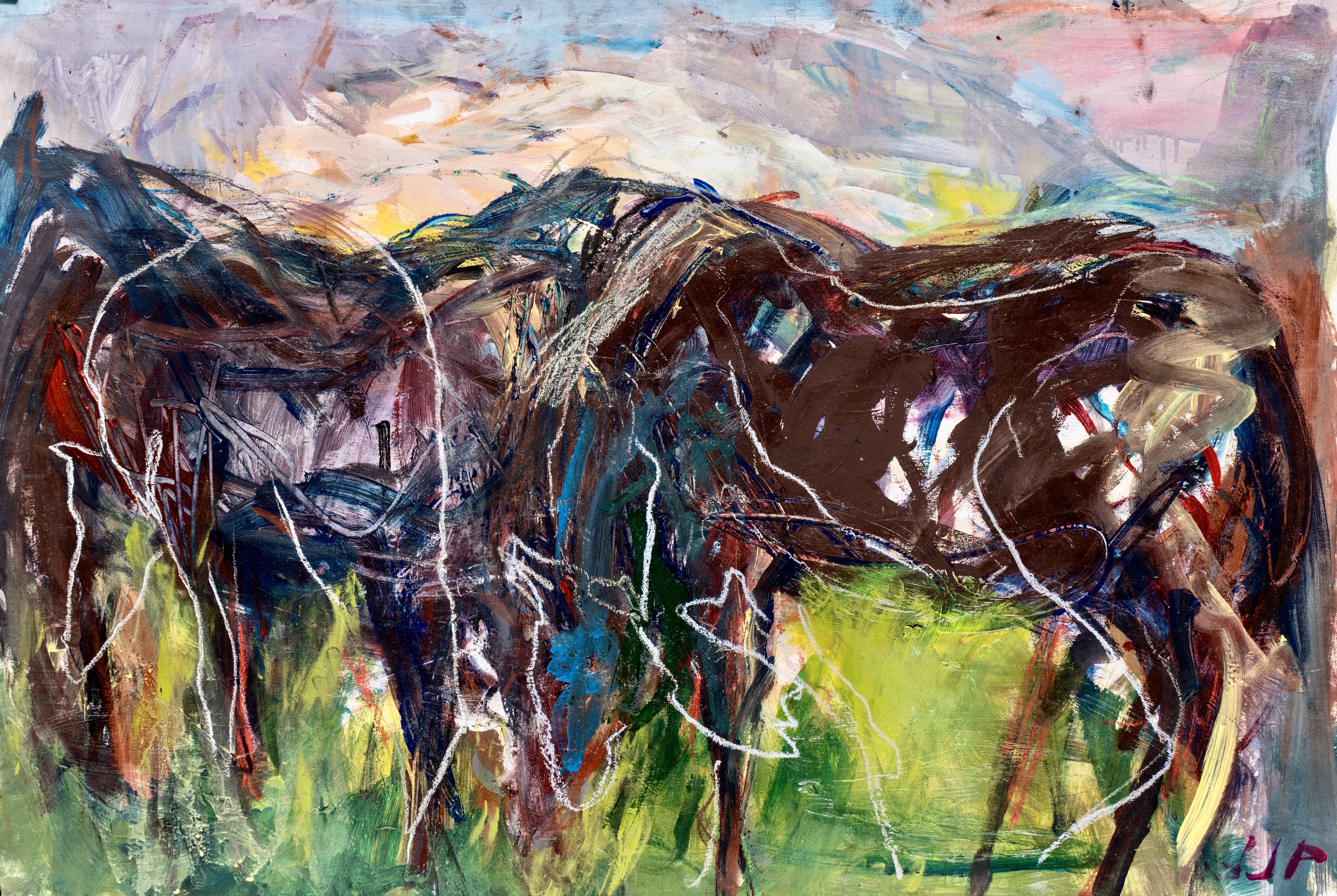 Chevaux au crepuscule