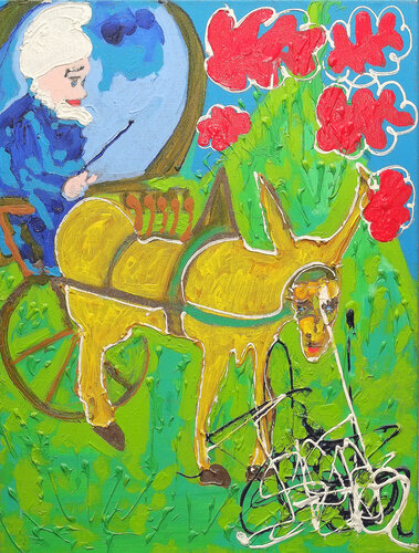 En allant au Marché by Isa Sator, Painting for Sale on Singulart