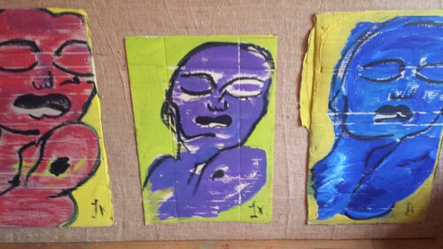 Vérité ,sensualité ,les trois graces à Noumea by Isa Sator, Painting for Sale on Singulart
