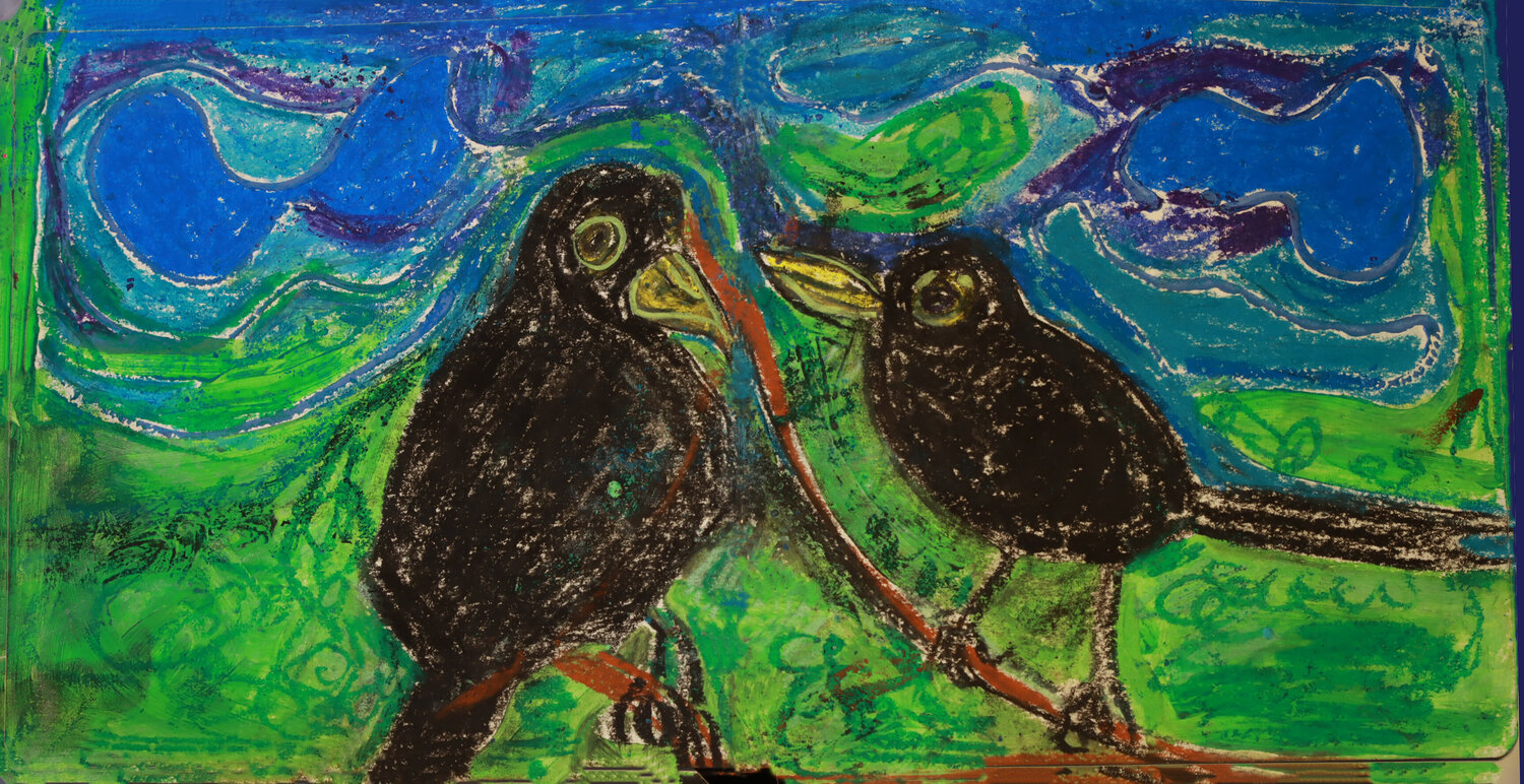 Les merles moqueurs Isa Sator Drawing for sale