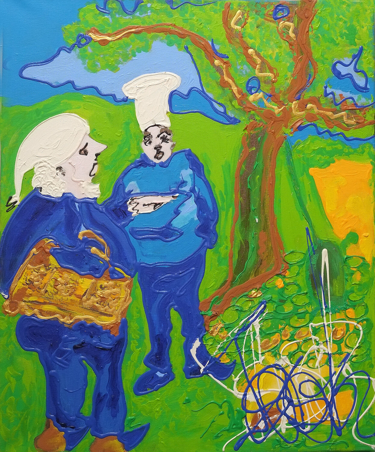 Les Bouilleurs de crue Isa Sator Original painting for sale