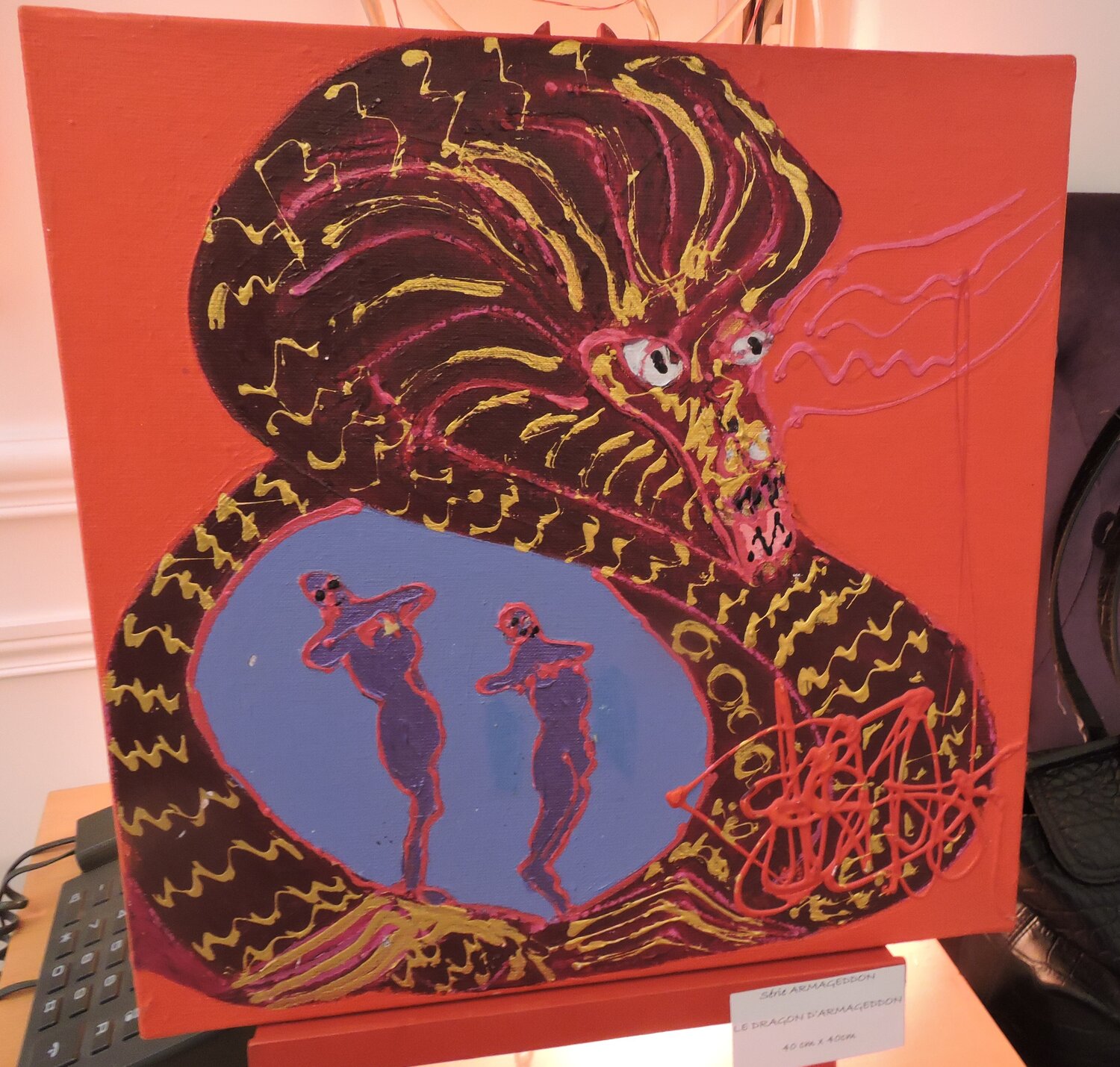Dragon de l apocalypse Isa Sator Pintura original en venta
