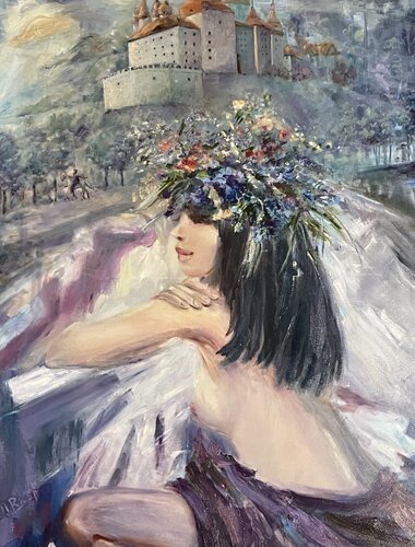 The girl in purple by Natalia Bogdan, 회화 for Sale on Singulart
