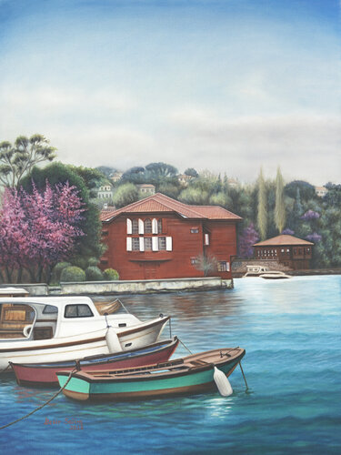 Quiet Waters of the Bosphorus van Bekir Salim, Schilderij te koop op Singulart