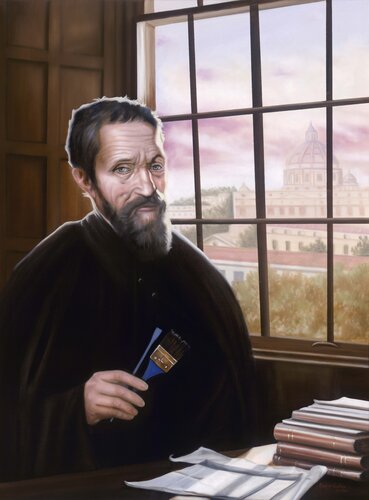 Michelangelo – The Weight of Creation de Bekir Salim, Pintura a la venta en Singulart