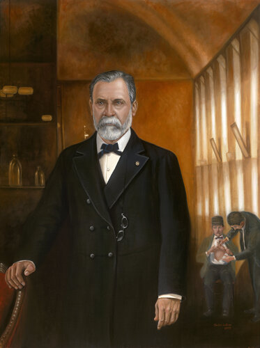 Louis Pasteur – In Service of Life par Bekir Salim, Peinture en vente sur Singulart