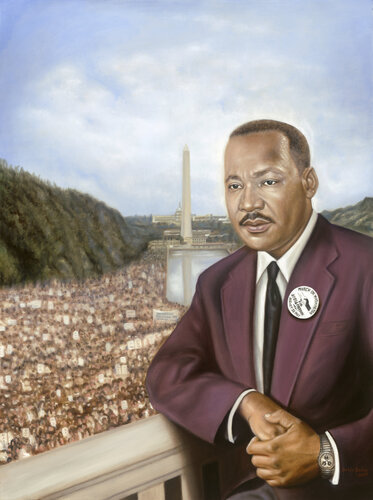 Martin Luther King Jr. — A Dream Carried by Millions par Bekir Salim, Peinture en vente sur Singulart