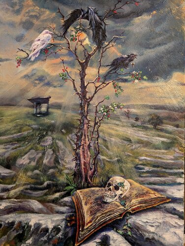 Hawthorn. Dedication to the Morrígan di Iryna Kogan, Pittura in vendita su Singulart