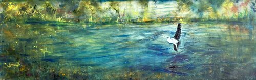 Heron taking Flight by Mary Catherine Stewart Cox, Painting for Sale on Singulart