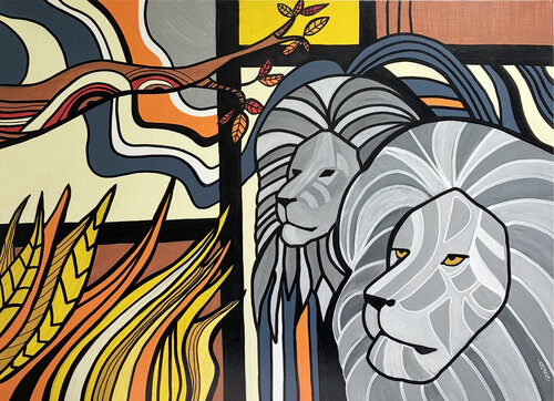 Ghost lions by Richard RASA, Painting for Sale on Singulart