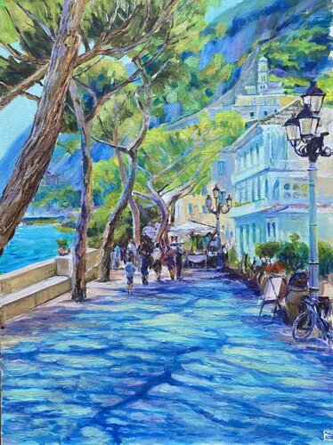 Amalfi promenade de Elena Balla, Pintura a la venta en Singulart