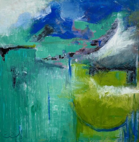 Landscape mountains par Evelyn Erhardt, Peinture en vente sur Singulart