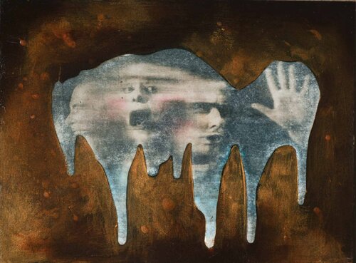 The Silent Scream - Cyanotype and Mix media par Dorota Bronikowska, Autres supports en vente sur Singulart