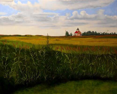 East Point Lighthouse/Marsh by Philip Sieri, Painting for Sale on Singulart