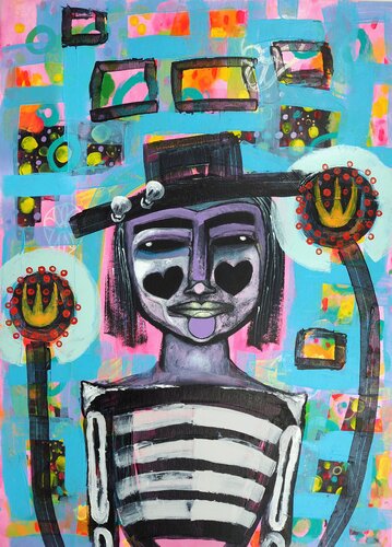 Godfather Death - pop portrait by Sara Rodighiero, Painting for Sale on Singulart