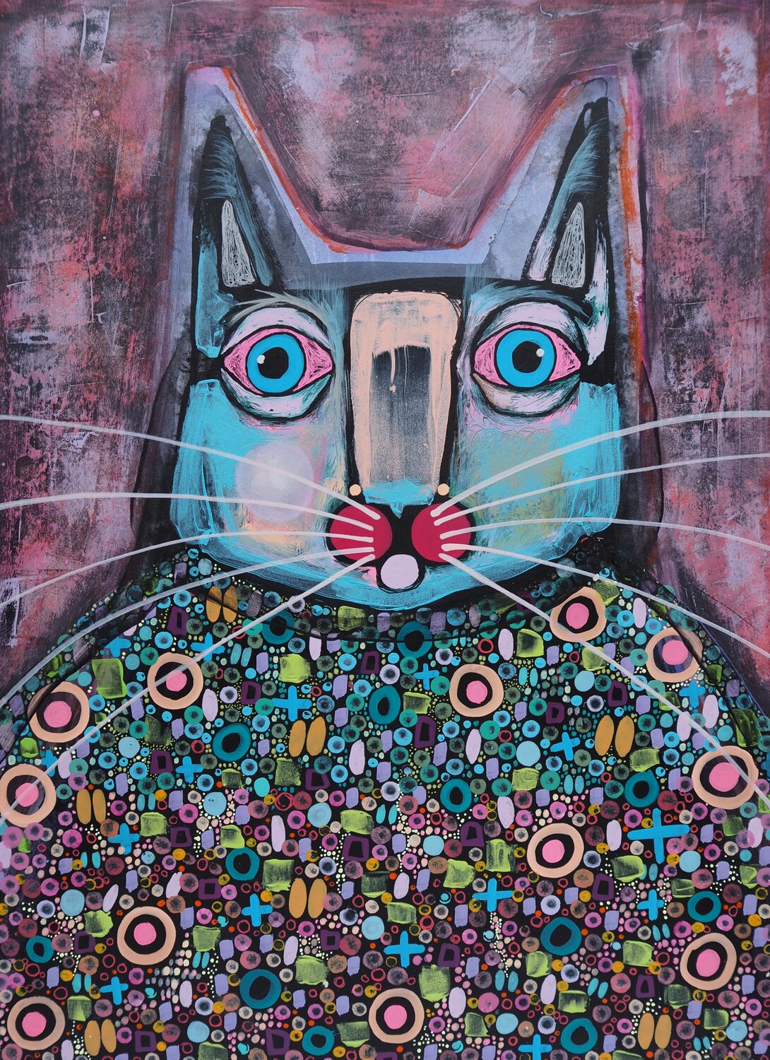 Weird and cute - cat art Sara Rodighiero Werk auf Papier zu verkaufen