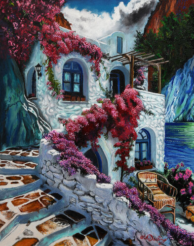 Terrace By The Sea di William Darling, Pittura in vendita su Singulart