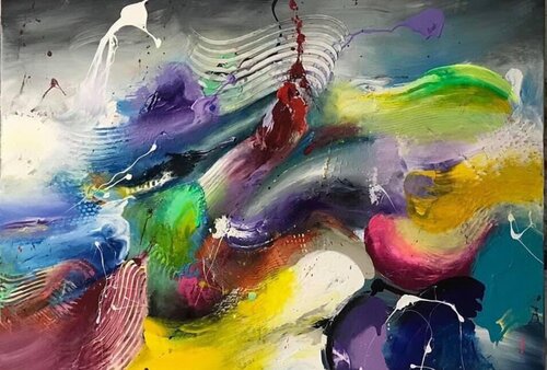 Symphonie der verborgenen Ströme by Ibrahim Mahran, Painting for Sale on Singulart