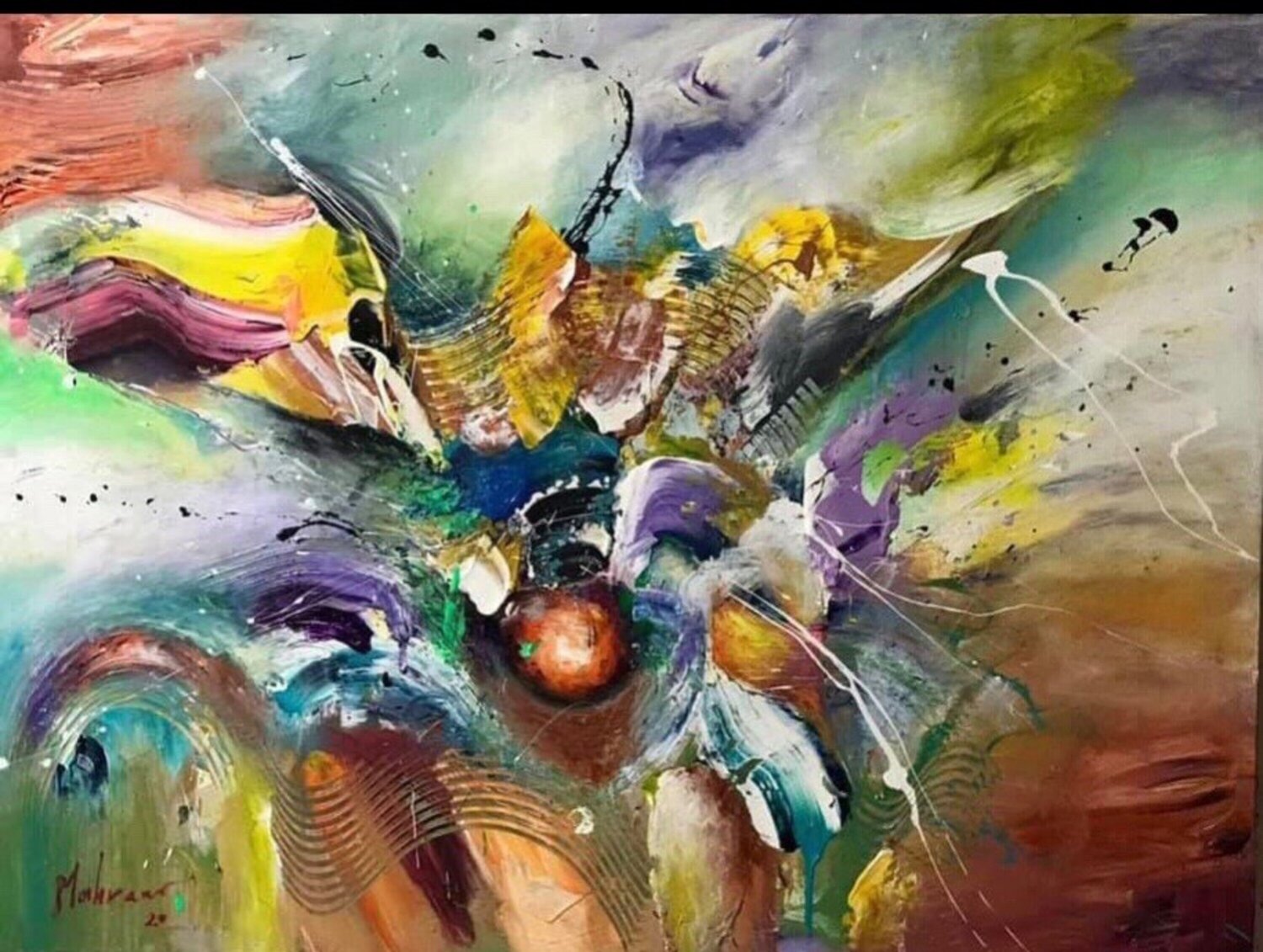 Chromatic Explosion Ibrahim Mahran Original painting for sale