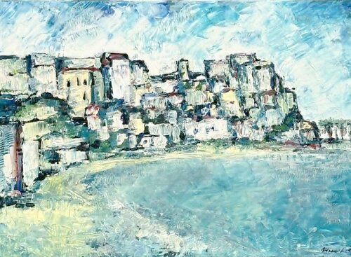 On the coast by Viola Benešová, Painting for Sale on Singulart