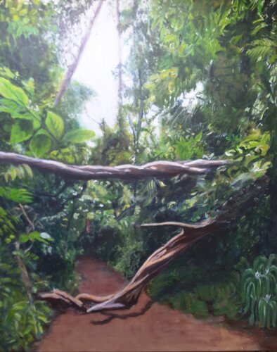Chemin dans la jungle par Annie Darmon Tetart, Peinture en vente sur Singulart
