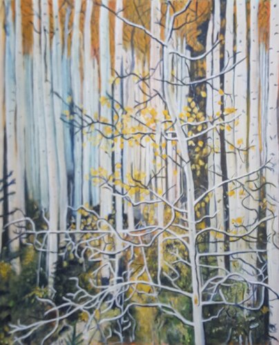 Bouleaux par Annie Darmon Tetart, Peinture en vente sur Singulart