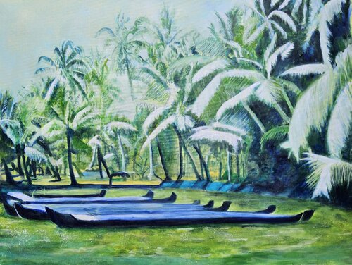 Back waters par Annie Darmon Tetart, Peinture en vente sur Singulart