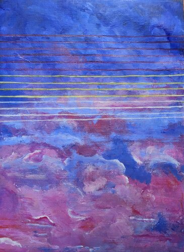 Nuages roses et bleus by Annie Darmon Tetart, 絵画 for Sale on Singulart