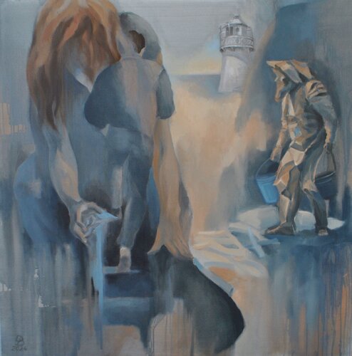 The story of the White Lighthouse based on "Sorrow's Notebook" by Daiva Dašenkovienė, Painting for Sale on Singulart