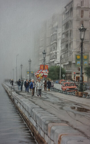 Walking In The Fog van Maria Villioti, Tekening te koop op Singulart