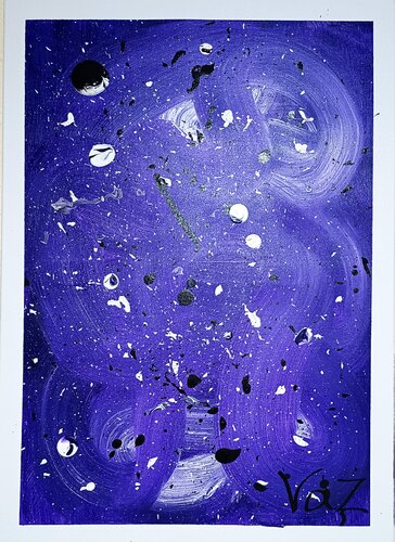 Violet space motion by Adolfo Vázquez Burgos, 油畫 for Sale on Singulart