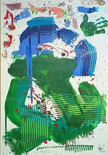 Green flow di Adolfo Vázquez Burgos, Pittura in vendita su Singulart