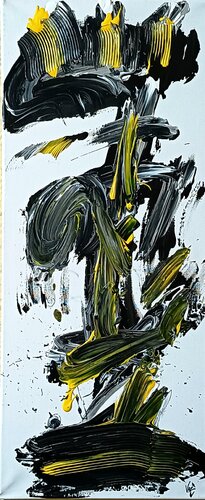 Black and Yellow Tensión by Adolfo Vázquez Burgos, Painting for Sale on Singulart
