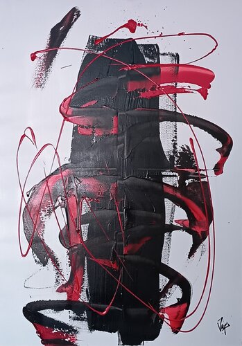 Red impact par Adolfo Vázquez Burgos, Peinture en vente sur Singulart