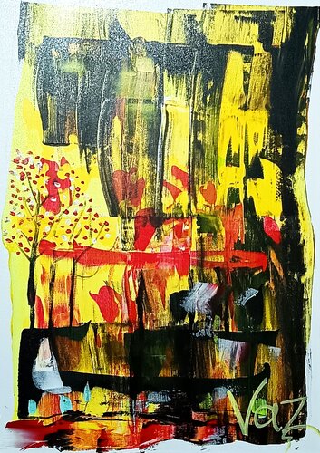 Horizontal en combustión by Adolfo Vázquez Burgos, 絵画 for Sale on Singulart