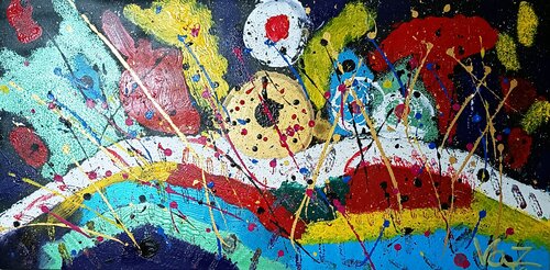 Dance of colors by Adolfo Vázquez Burgos, Painting for Sale on Singulart
