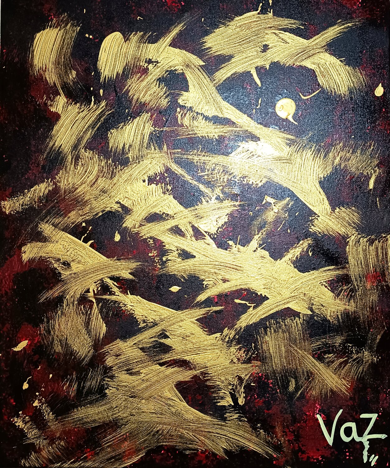 Golden chaos Adolfo Vázquez Burgos Originalgemälde zu verkaufen