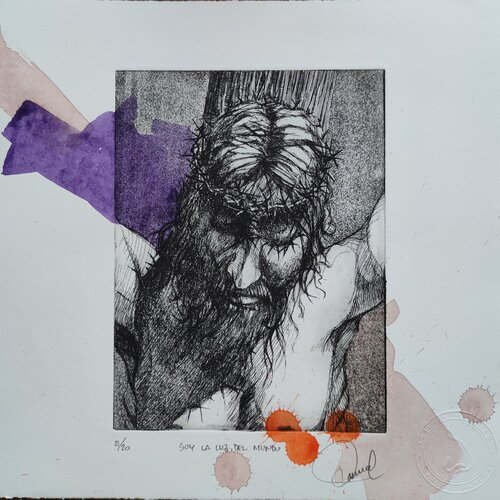 Soy la luz del mundo de Carlos Pascual, Obra en papel a la venta en Singulart