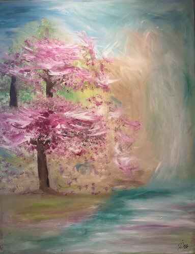 Cherry blossom by Tóra María Erlingsdóttir, 油畫 for Sale on Singulart