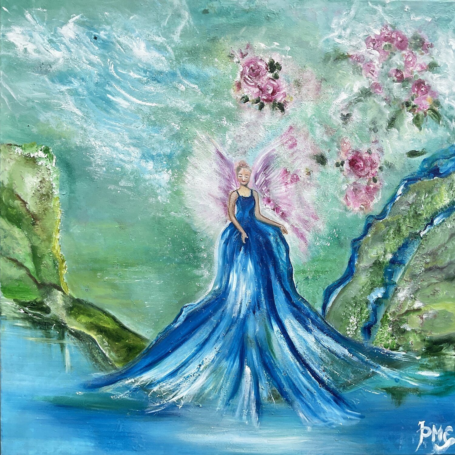 Blue Grace Tóra María Erlingsdóttir Origineel schilderij te koop