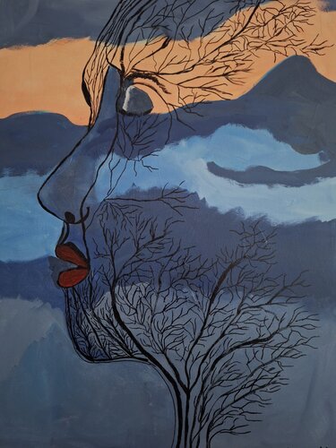 "Galaxy, the woman from another planet" by Gabriele Knospe, Painting for Sale on Singulart