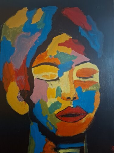 "Colorful and confident" de Gabriele Knospe, Pintura a la venta en Singulart