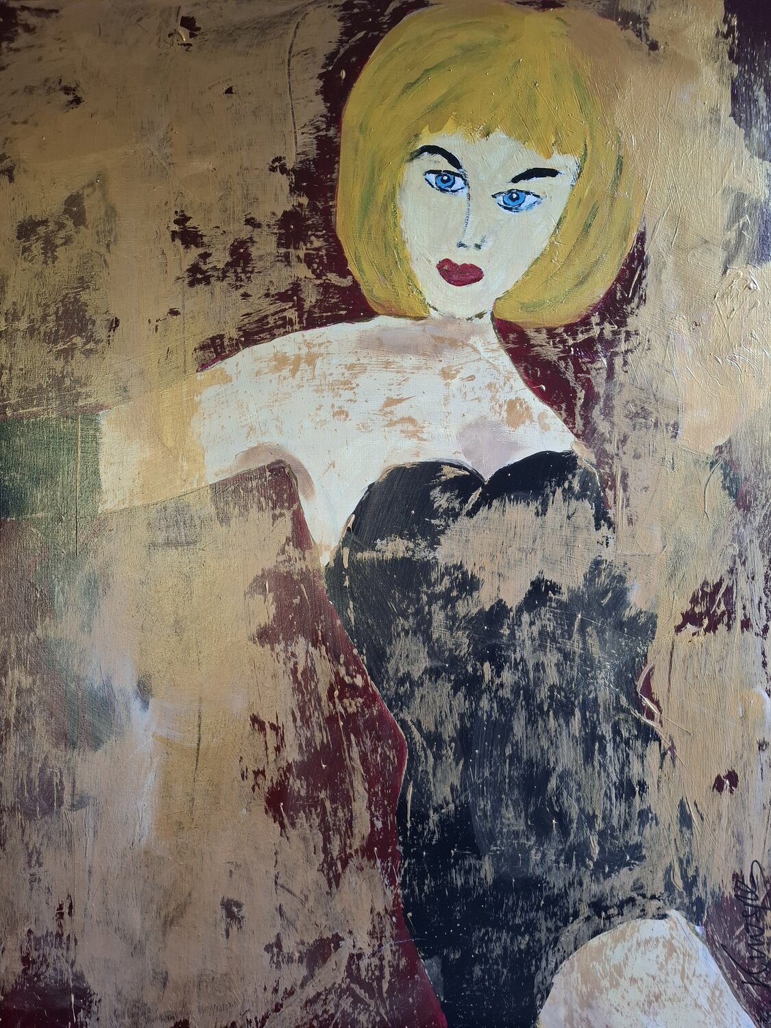 blonde temptation Gabriele Knospe Origineel schilderij te koop