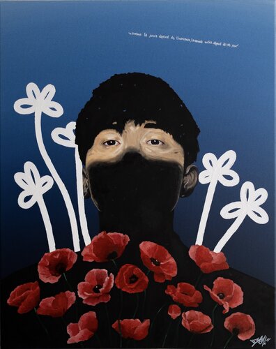 'As the day depends on innocence, the whole world depends on your eyes' by Benjamin Beni, Painting for Sale on Singulart