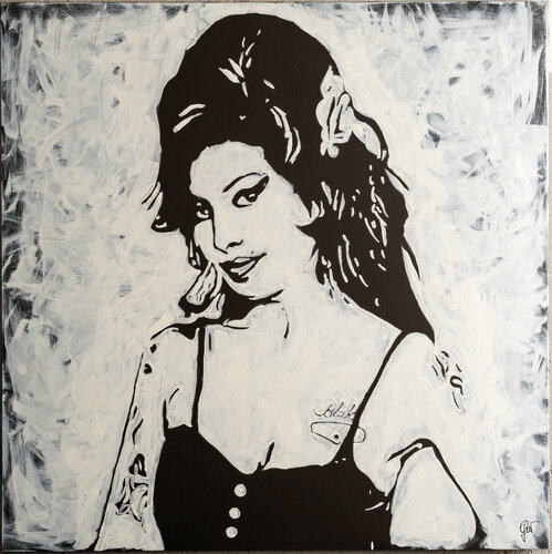 Amy Whinehouse acrilico su tela di Fabio Guzzano, Pittura in vendita su Singulart