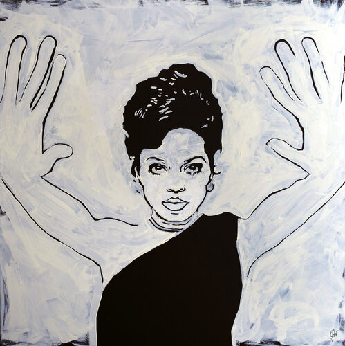 Diana Ross acrilico su tela di Fabio Guzzano, Pittura in vendita su Singulart