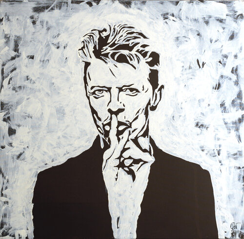 David Bowie acrilico su tela di Fabio Guzzano, Pittura in vendita su Singulart